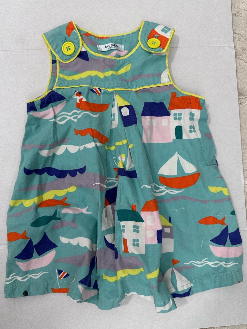 BABY BODEN St. Ives Seaside Pinafore Dress 12-18 Months